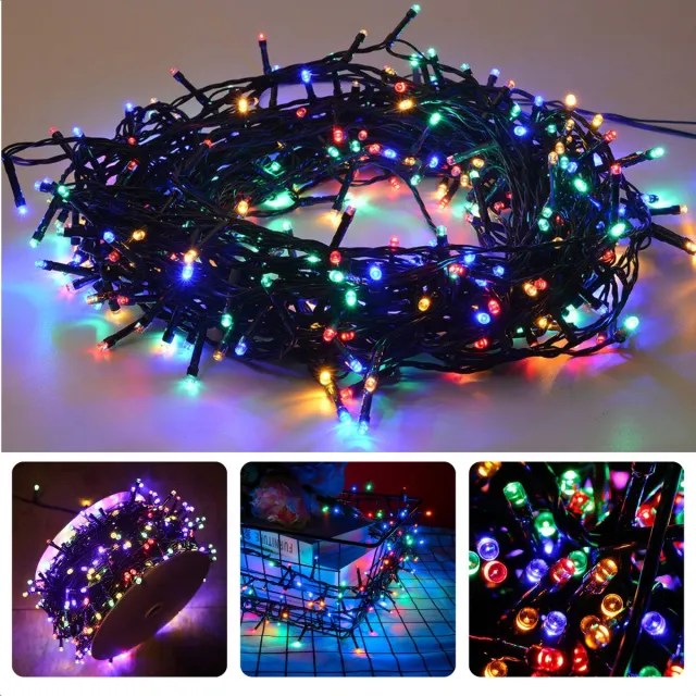 Cheqo Kerstverlichting - Kerstboomverlichting - Kerstlampjes - Sfeerverlichting - LED Verlichting - Voor Binnen en Buiten - Tuinverlichting - Feestverlichting - Lichtsnoer - Multicolor - 320 LED's - 24M - Timer - 8 Lichtfuncties