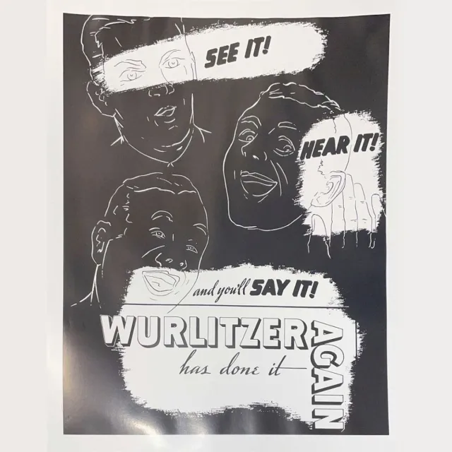 Wurlitzer Poster Wurlitzer Has Done It Again - 49x38cm zwart