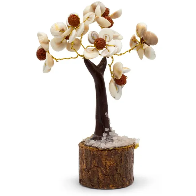 AW Gifts Med Gomati Chakra Cirkel Steen Bomen met Rudraksha - (45 stenen) multicolor