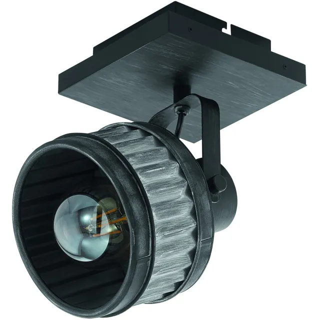 EGLO Turrock Plafondlamp - E27 - Ø 20 cm - Zwart|Grijs