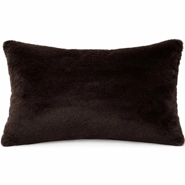 ANRO Sierkussen Antraciet 50x30 cm - Imitatiebont - Inclusief vulling