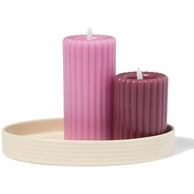 HEMA Kaarsonderzetter ⌀30cm keramiek ovaal wit (wit)