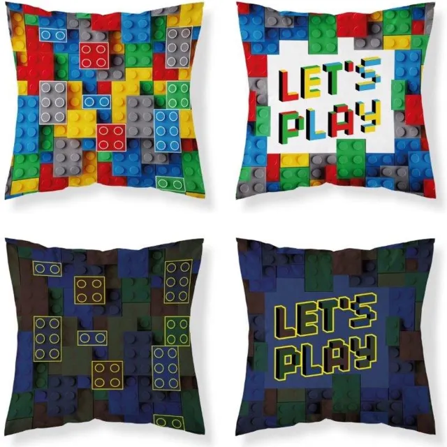 GAME Bricks Kussen Sierkussen 40x40cm inclusief kussen 100%Katoen rood