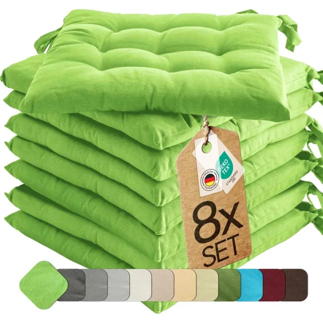 etérea Himmlische Qualität etérea Basic Zitkussen Stoelkussen - Seat Cushion 8 Stuk - 40x40 cm - Appelgroen