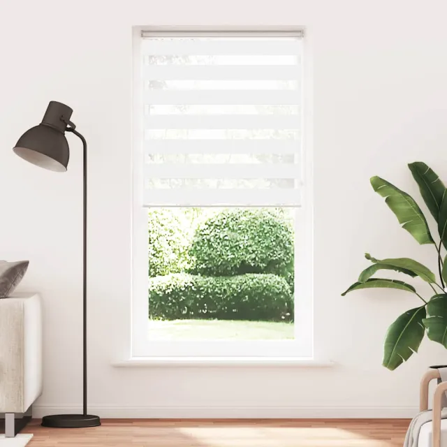 vidaXL Zebra rolgordijn 105x230 cm stofbreedte 100,9cm polyester wit