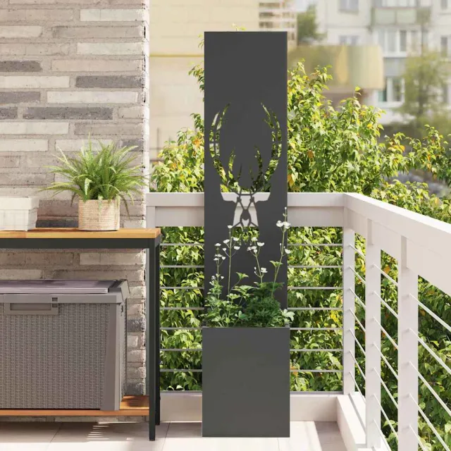 vidaXL Tuin Privacy Screen Zwart 32 x 32 x 150 cm Koudgewalst staal
