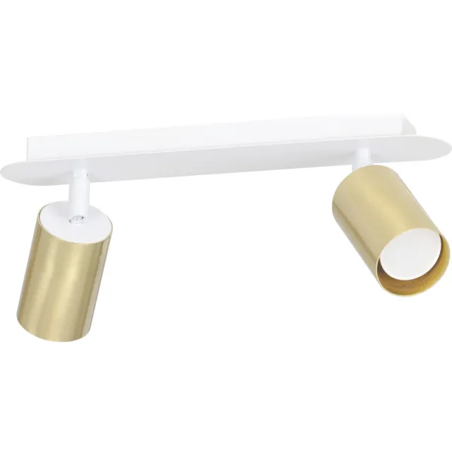 Emibig Kokkola 2L wit en gouden plafondlamp 2x GU10 richtbaar - Perfect voor moderne interieurs