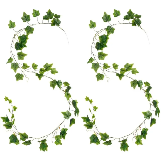 Mica Decorations Kunstplanten Hedera Slinger - 2x - 160 x 10 cm - groen - kunststof - decoratie - bladgroen