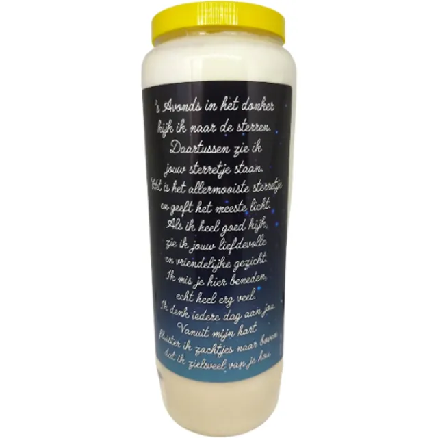 noveenkaars In het donker - 9 dagen brander - set van 5 stuks Wit