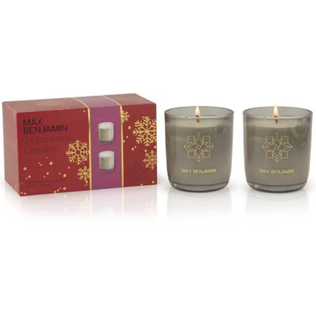 Max Benjamin 2 Geurkaars Cadeauset - Winter Chalet & Christmas in Lapland - 100 branduren - Kerstcadeau Rood
