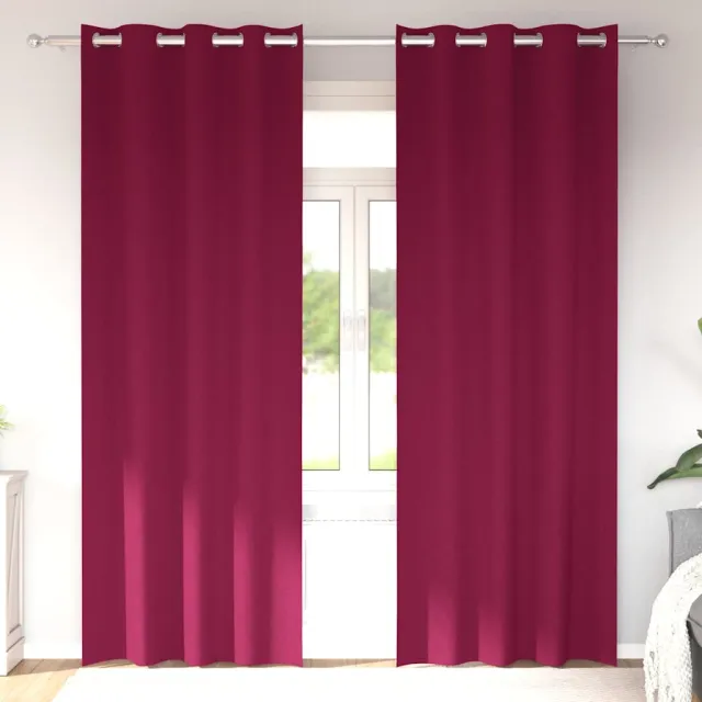 vidaXL Zwart-out Gordijnen met Ringen 2 st Wijnrood 245 x 140 cm
