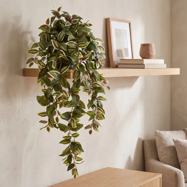 maxifleur Kunstplanten Tradescantia kunst hangplant 100cm - bont