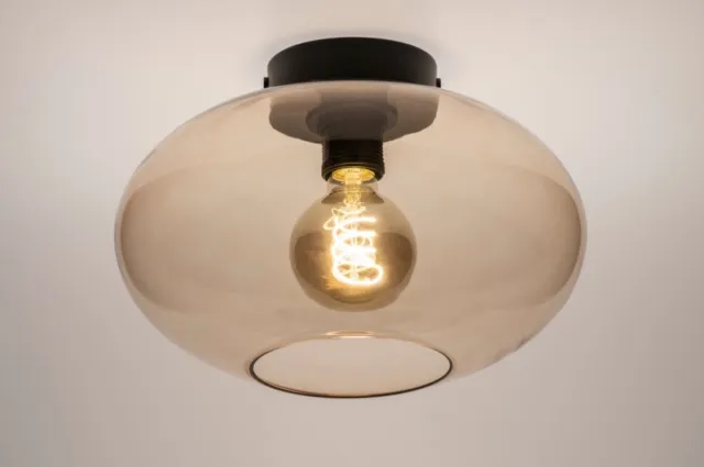 Lumidora Plafondlamp 74442 - Plafonniere - OSLO - E27 - Zwart - Geel - Metaal - ⌀ 30 cm