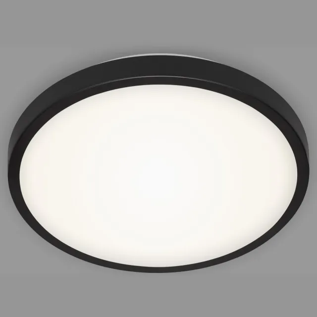 Briloner Manny - LED Plafonniére - plafondlamp met neutrale wit licht - 12W - 1.200Lm - 4.000K - Ø29 cm - zwart
