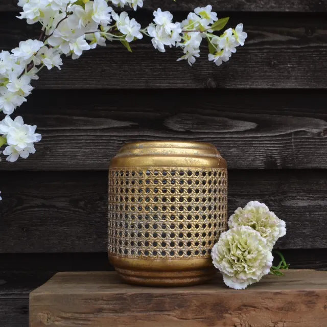 Dijk Natural Collections DKNC ronde lantaarn goud Ø18cm x 21,5cm