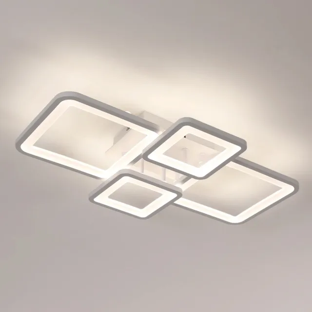 Haobosic Vierkante LED-plafondlamp met 4 modules - Wit, 56W, neutraal licht 4500K