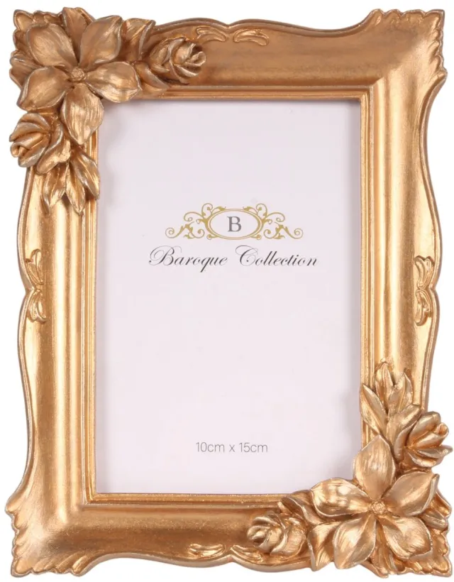 Baroque Fotolijst - Fotolijst 10 x 15 cm - Goud - Resin - 20.6x15.8x3.2 - Polyresin