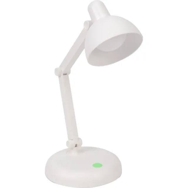 Vintag Bureaulamp LED - Batterij/USB - Retro - Draadloos - Wit - Opvouwbaar - 3AA batterijen