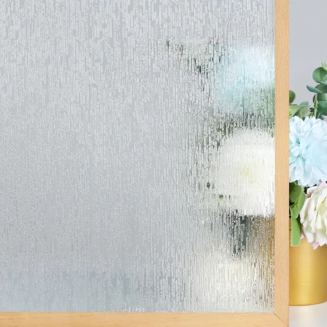 Cyslmuk Raam Privacy Film Frosted, Glass Clings, Decoratieve Zon UV Blokkerende Statische Kleef Raambekleding, Verwijderbare Frosting Sticker voor Thuis, Regen Zijde, 45 x 200 cm 45 x 200 cm Regen Zijde