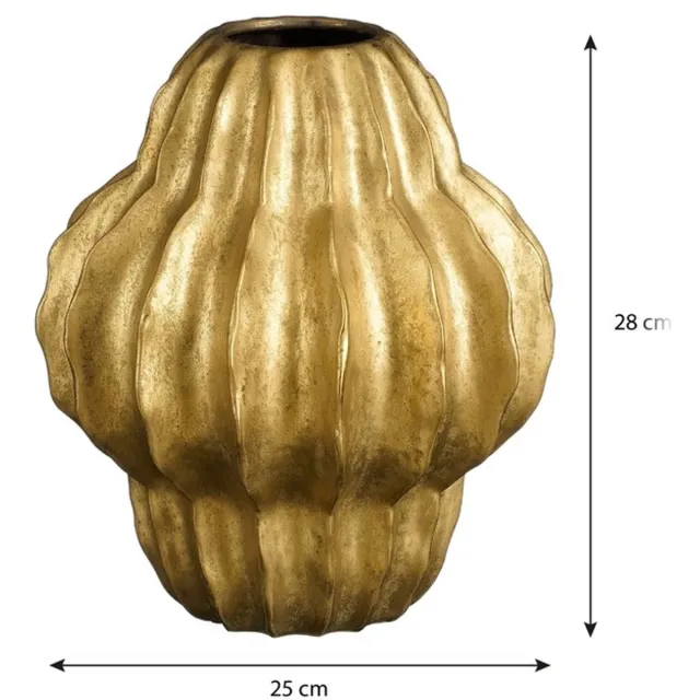 Mica Decorations Altea Vaas - H28 x Ø25 cm - Keramiek - Goud