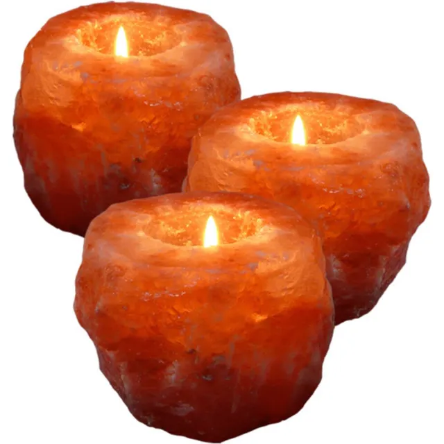 Esspo Himalayazout Theelicht 3 stuks Oranje