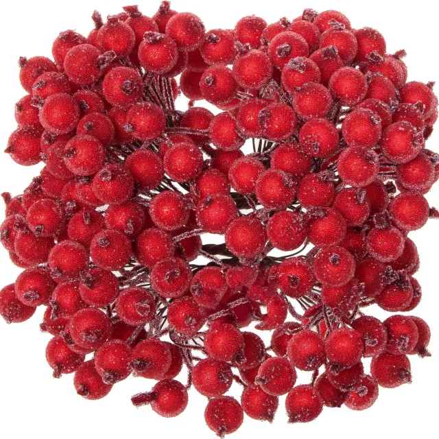 springos Kunstdecoratielijsterbes - 100 Draden - 200 Lijsterbesbollen - Rood