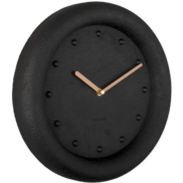Karlsson Wandklok Petra - Polyresin - Zwart - Ø30cm