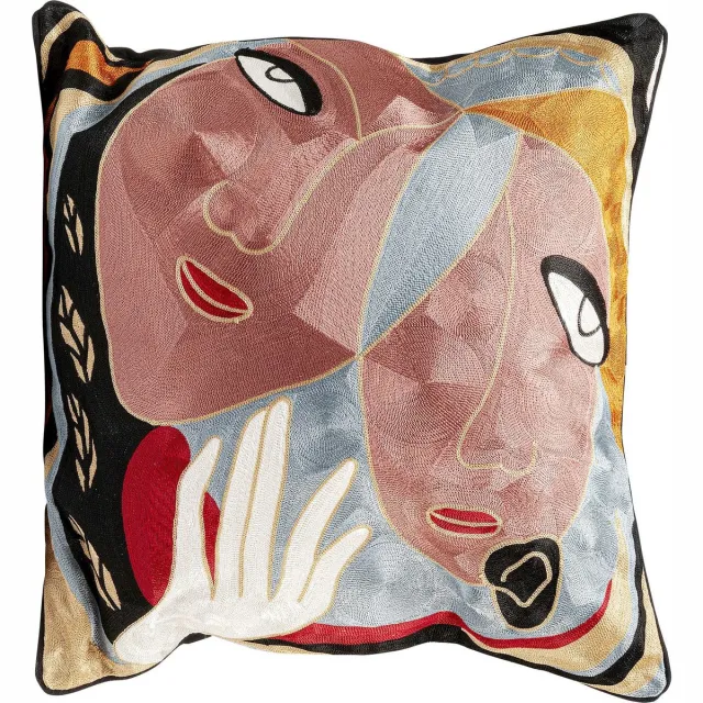 Kare Design Kussen Art Line twee gezichten Kare Design Veelkleurig