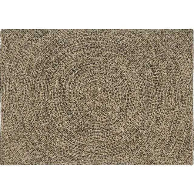 vidaXL Gebied Tapijt Naturel en Zwart 120 x 170 cm Jute Bruin