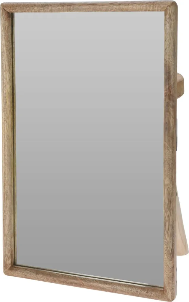 Home & Styling Wandspiegel Lodge - frame kleur hout - 40 x 60 cm - met brede lijst Naturel
