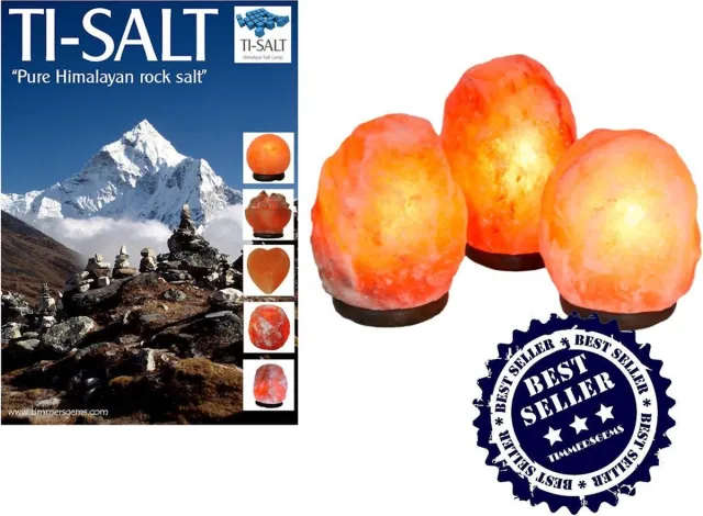 TI-SALT Samstone Himalaya Zoutlamp - 2-3 kg - Inclusief E14 Lampje oranje zout