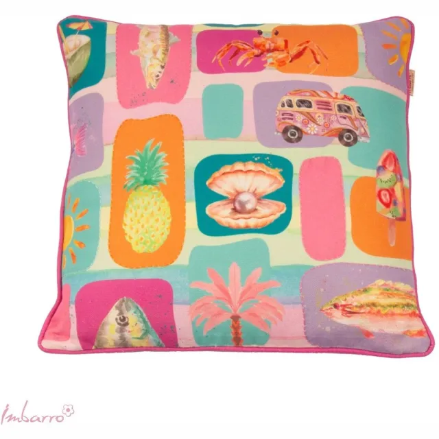 Imbarro Home & Fashion Imbarro - Kussen - Sierkussen - Buitenkussen - Summer Breeze - Gerecycled PET - Outdoor & Indoor - 50x50 cm Roze