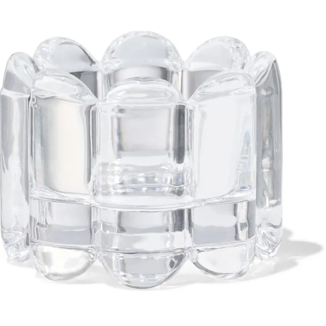 HEMA Sfeerlichthouder glas XS ribbel transparant (transparant)