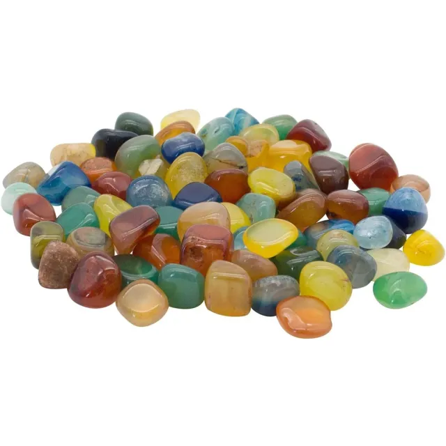 Vellaro Glazen kiezelstenen - Gekleurd - 1,0 - 1,5 cm - Edelstenen in Katoenen Zakje - Voor Spelletjes