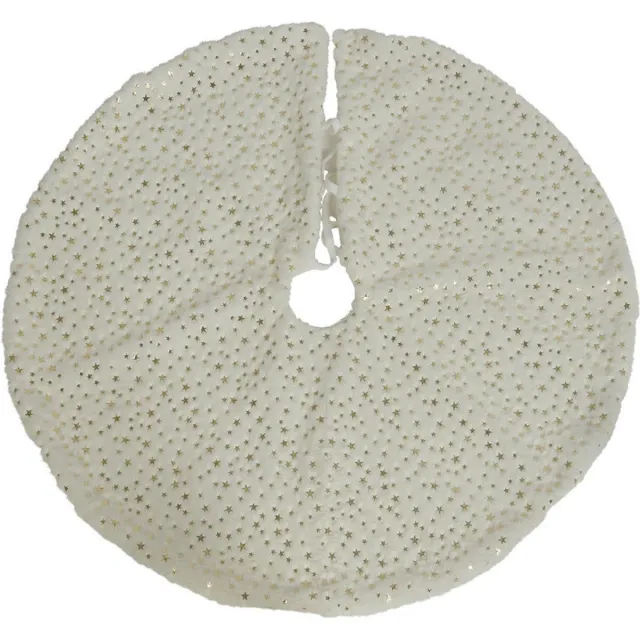 Decoris Bellatio decorations Kerstboomrok - wit - 90 cm - Kerstboom rok/rokken