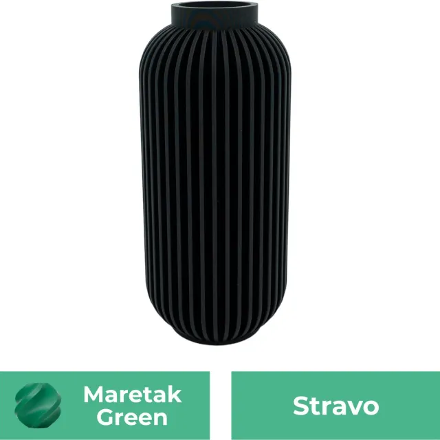 Lovora Stravo moderne vaas – Decoratieve vaas - Maretak Groen - 3d geprinte vaas – geschikt voor droogbloemen - 34CM