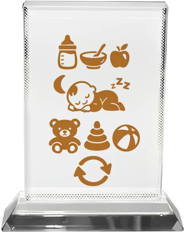 Mr Cadeautjes Fotokristal 9 x 13 / 13 x 9 - design Een vergelijkbare ritmegrap met een andere dagindeling en ee | cadeau Wit