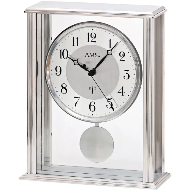 AMS Tisch-Wandklokken radiogestuurd AMS - 5190 Zilverkleurig