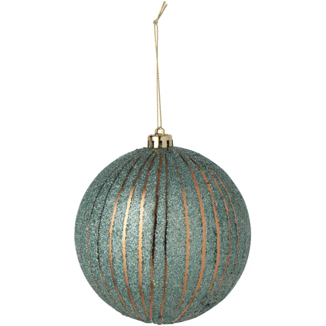 J-Line Kerstbal - polystyreen - goud/azuurblauw - set van 16