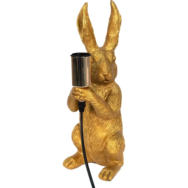 Clayre & Eef Bureaulamp Konijn 13x17x36 cm Goudkleurig Kunststof