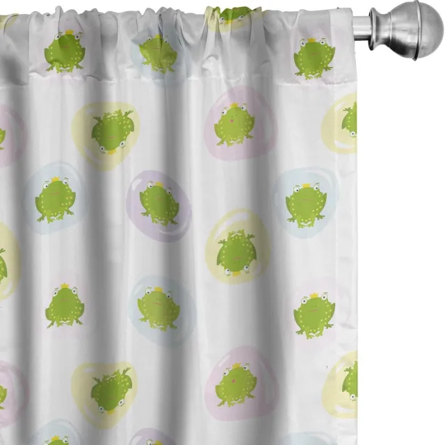 ABAKUHAUS Sprookjesgordijnen – Kikkerprins in Bubbels – 2x75x175 cm – Geelgroen