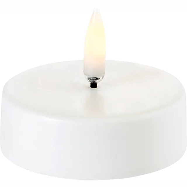 Uyuni Led Theelicht XL - Ø6,1cm x 2,2 cm - Maxi Waxinelichtje - Wit