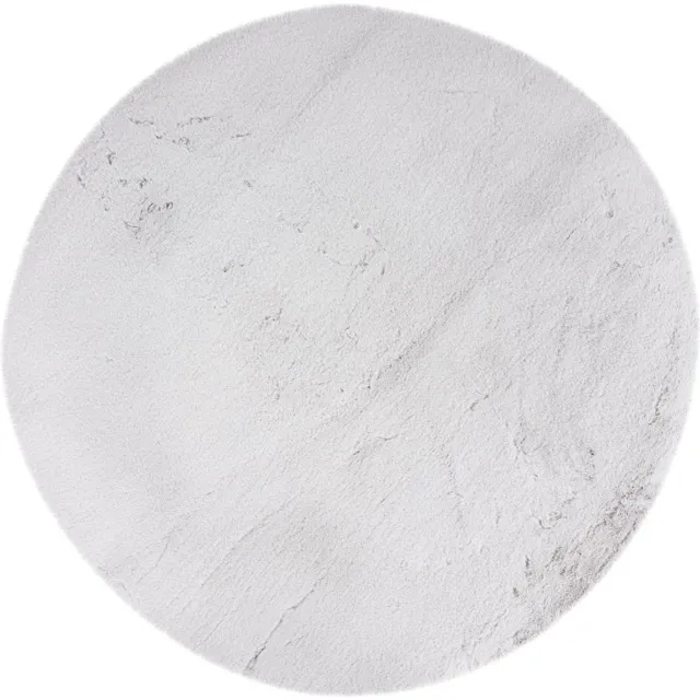 Muratap Heaven Rond Fluffy Soft Hoogpolig Vloerkleed Zilver- 120 CM Ø