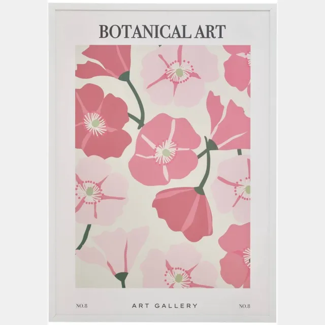 Atmosphera Créateur d'intérieur® Ingelijste poster met romantisch bloemmotief FLEUR DE ROSE Modèle b