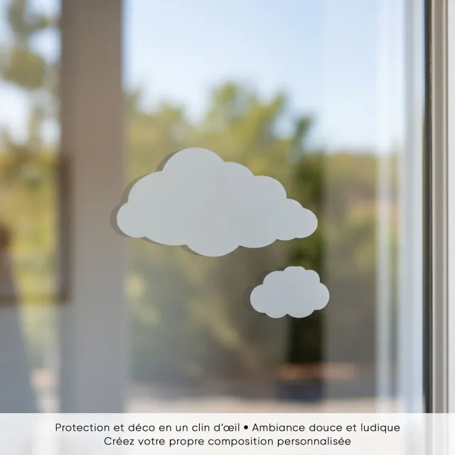 Ambiance Sticker Privacy raamfolie - 25 Wolken - Zelfklevende raamfolie voor ramen en douchedeuren - 55x20cm