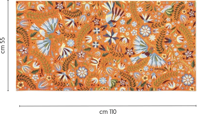 Excelsa Antislip Loper Excelsa Mexican Flowers Jacquard Veelkleurig 55x110 cm