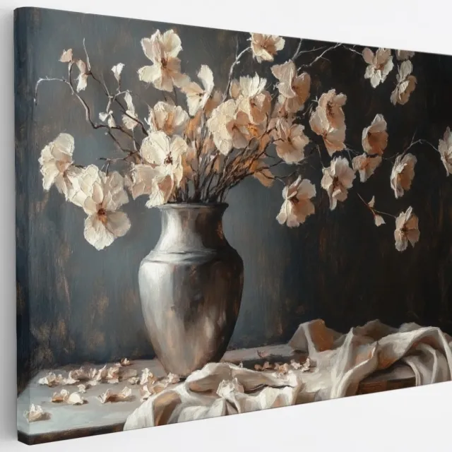 Saammp Canvas Schilderij - Roze Gekleurde Bloemen - stilleven - Abstract - 30x20 - Foto op canvas - Wanddecoratie - Modern Interieur - Woonkamer Decoratie Multicolor