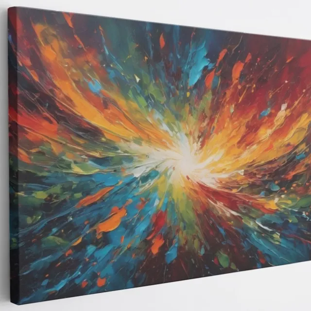 Saammp Canvas Schilderij - Kleurrijk - Abstract - 120x80 - Foto op canvas - Wanddecoratie - Muurdecoratie Woonkamer - Slaapkamer decoratie - Canvas Print Multicolor