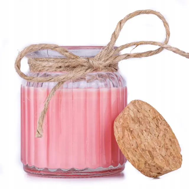 Aromaholik Róża Północy Series - Geurkaars - Sojawas - 6x6x7cm Roze