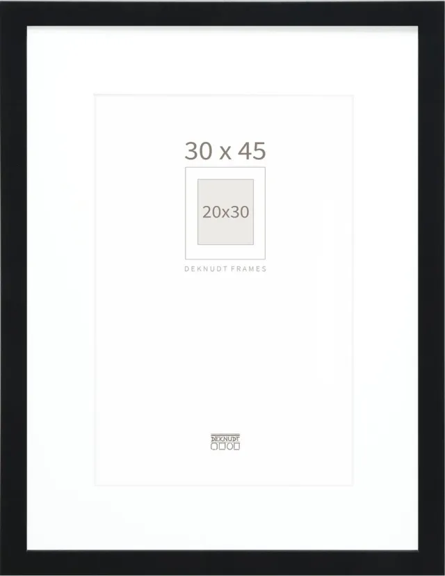 Deknudt Frames fotolijst - zwart met passe-partout - 20x30 / 30x45 cm